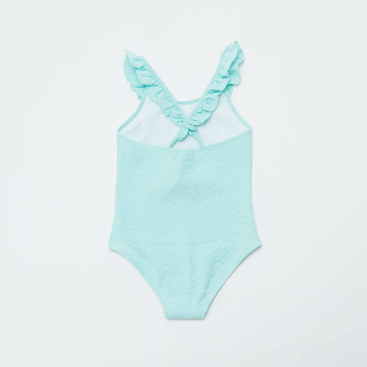 Embroidered ruffled swimsuit - One-piece BLUE
