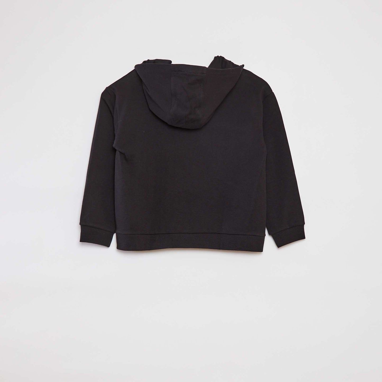Loose-fit French terry hoodie BLACK