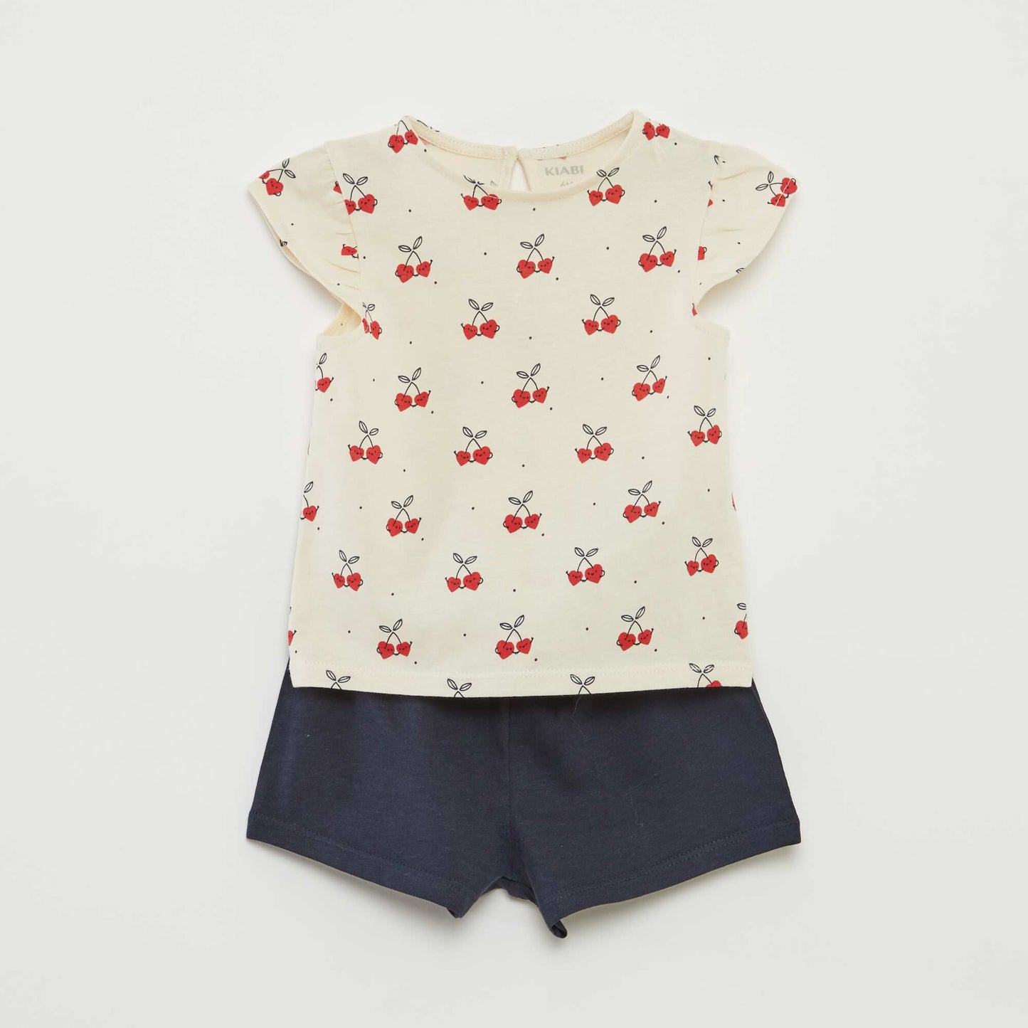 Ruffled T-shirt and shorts set - Two-piece WHITE