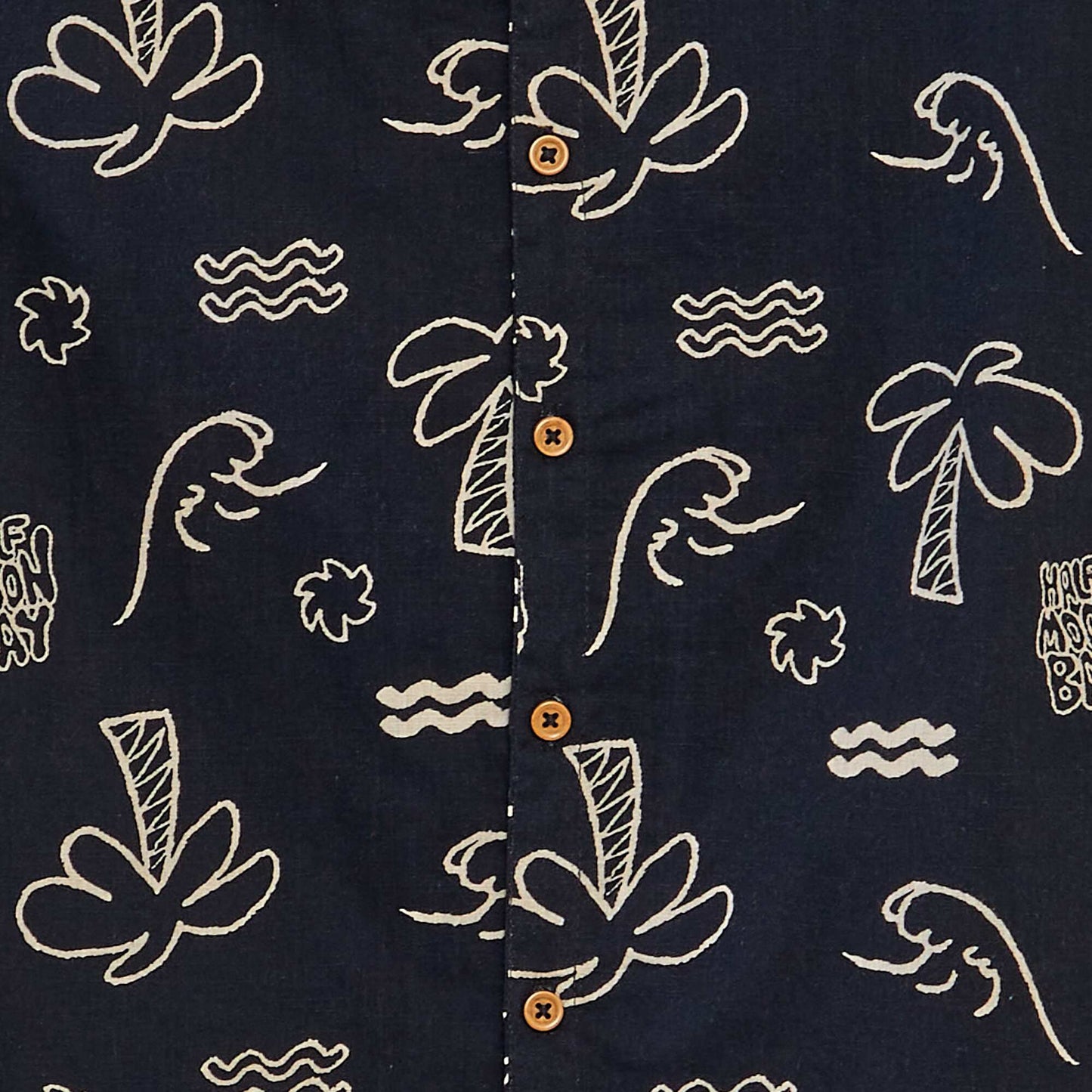 Short-sleeved printed shirt with pyjama collar BLACK