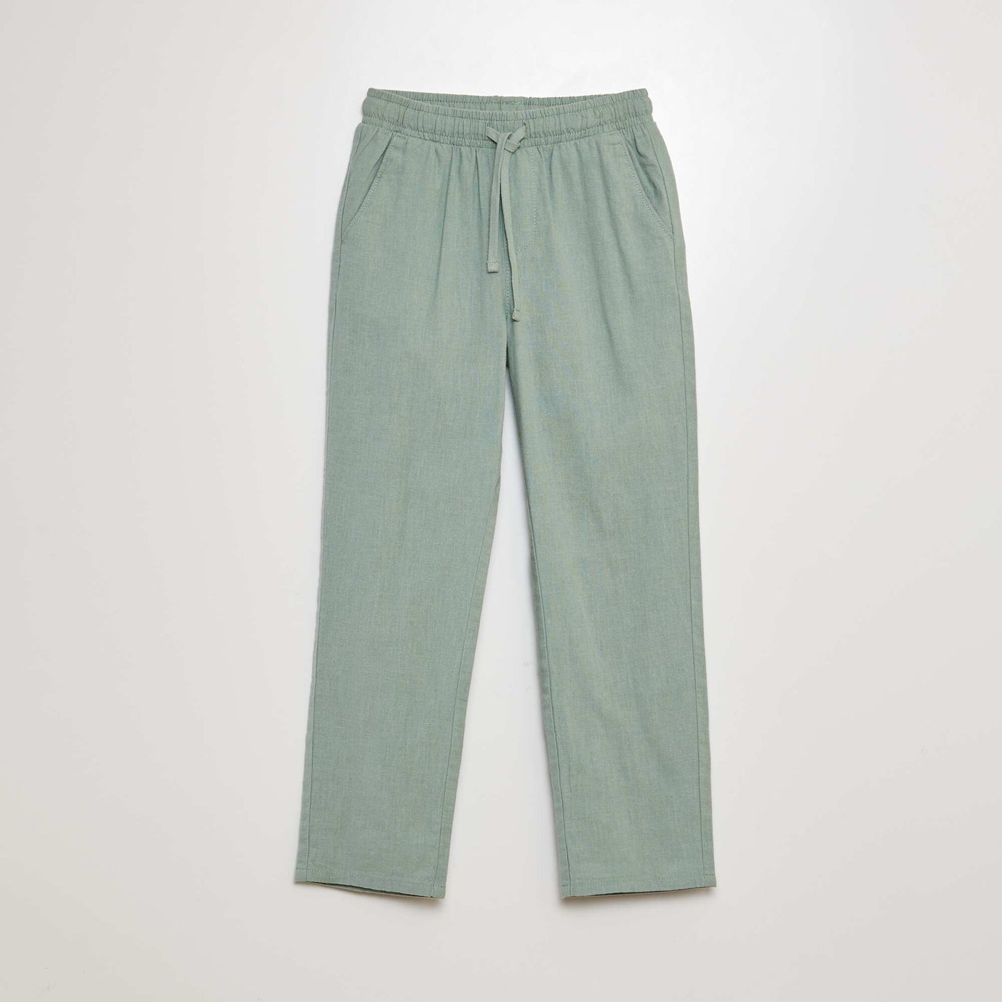 Regular linen trousers GREEN