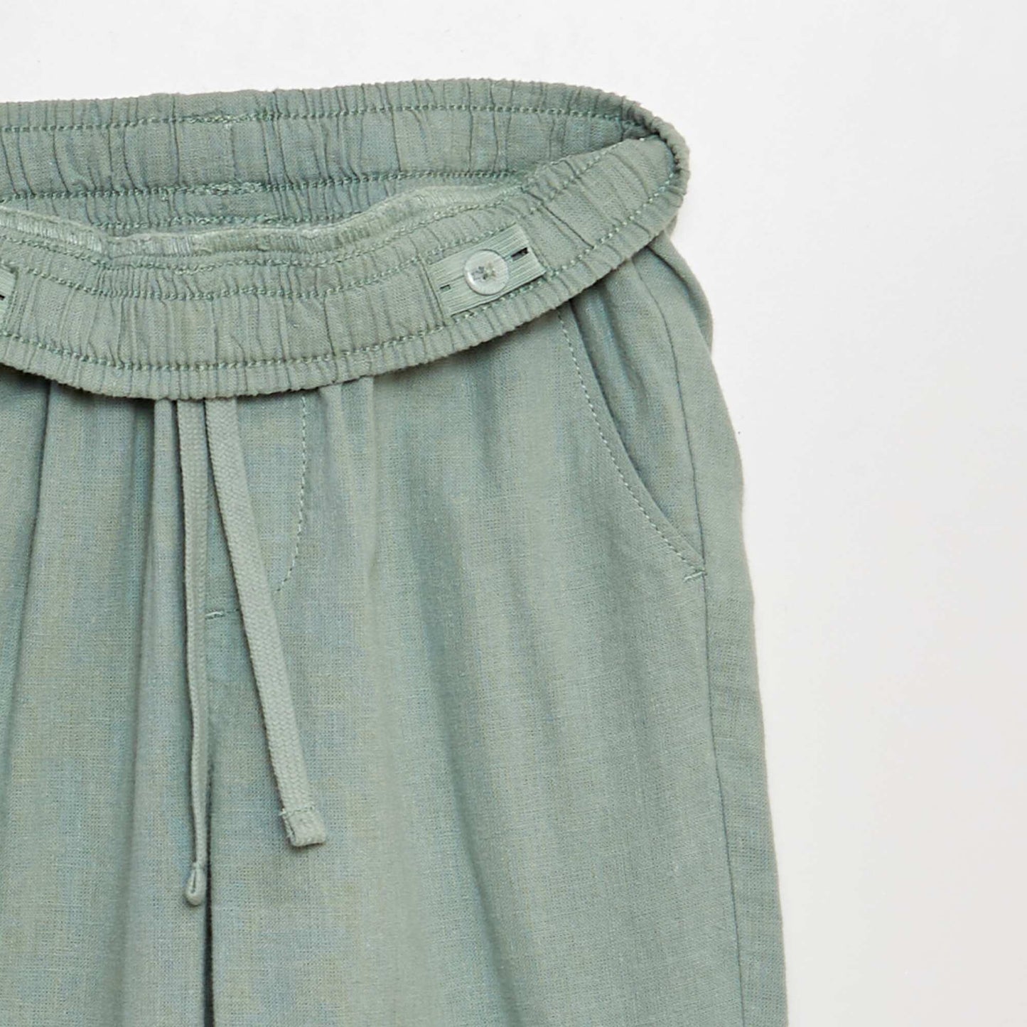 Regular linen trousers GREEN