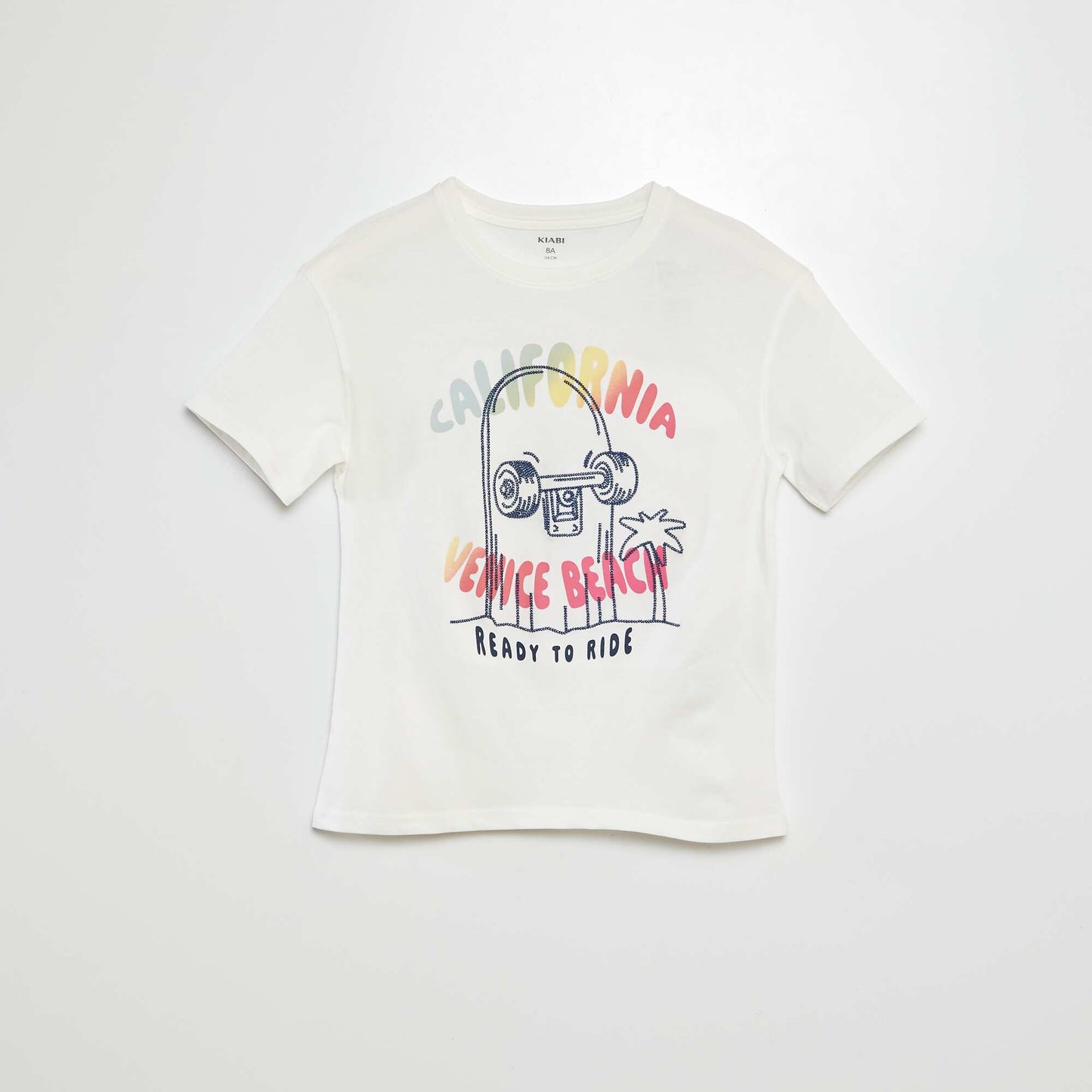 Short-sleeved printed T-shirt WHITE