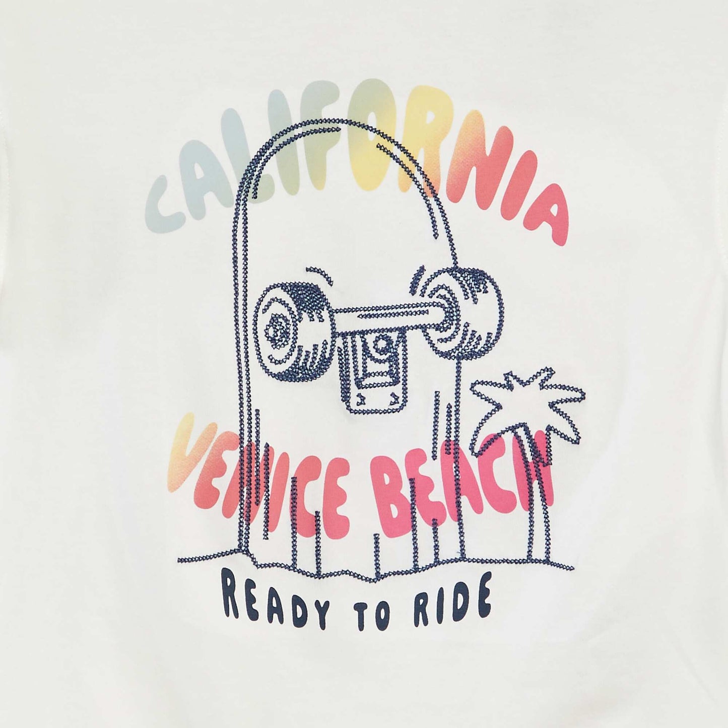 Short-sleeved printed T-shirt WHITE