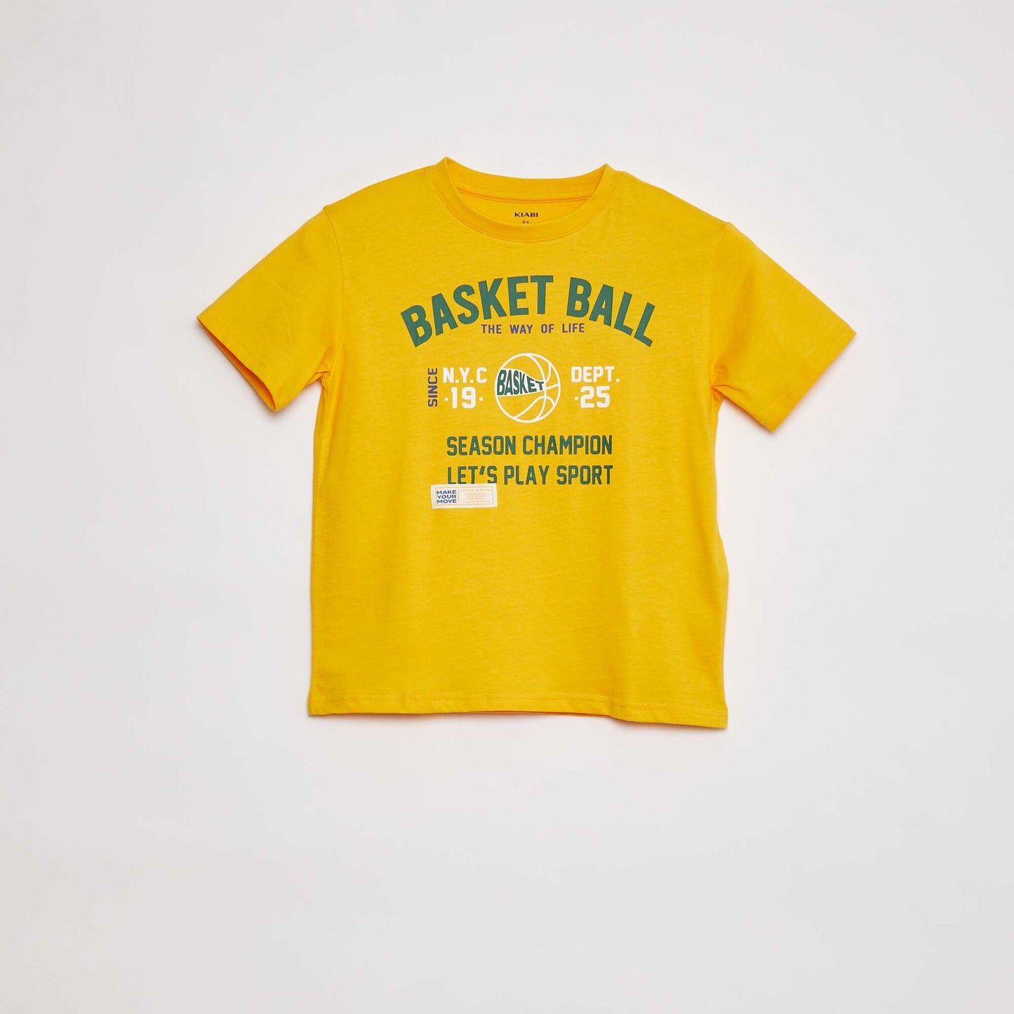 Printed round neck T-shirt YELLOW