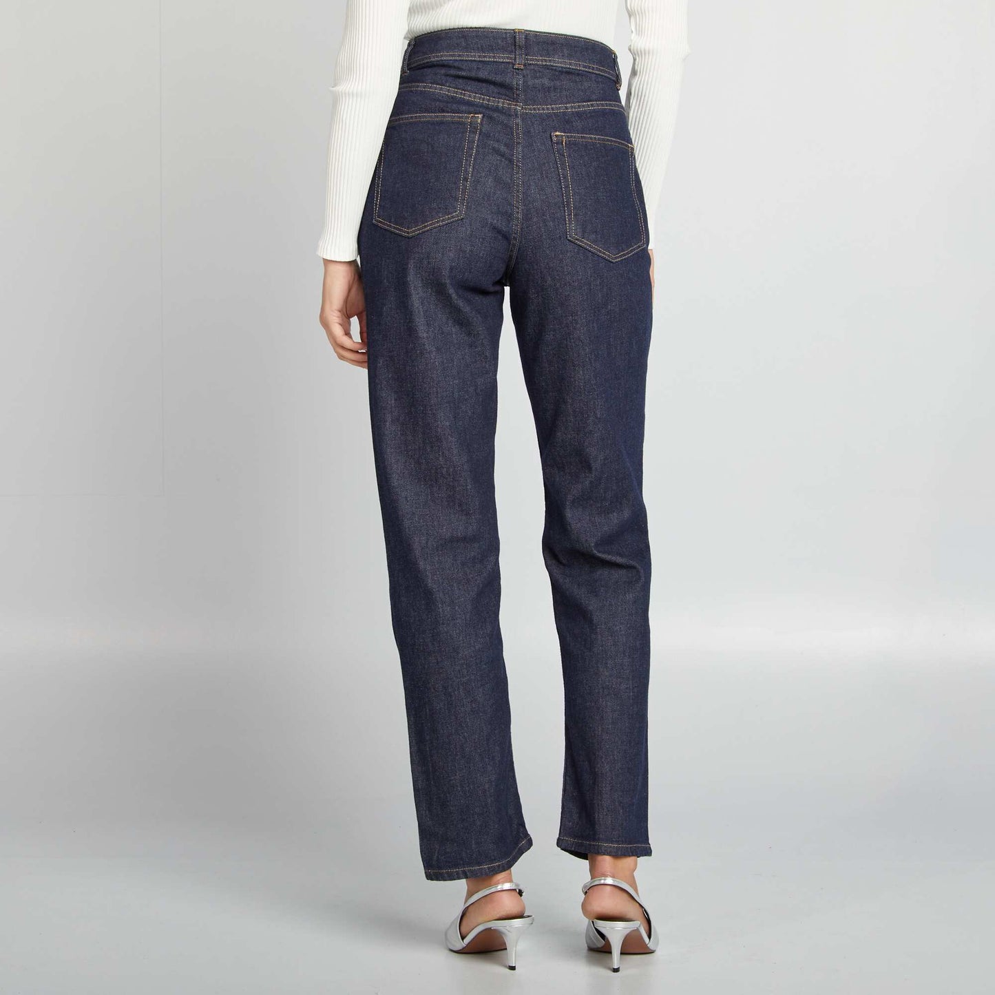 High-rise straight-leg jeans BLUE
