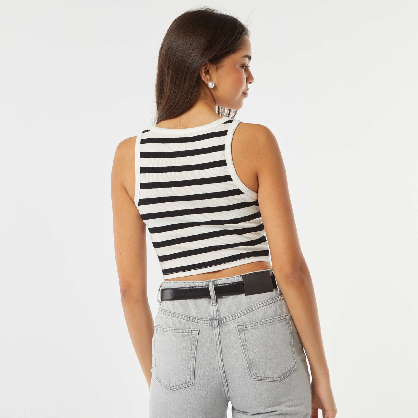 Vest top with cutaway arms WHITE