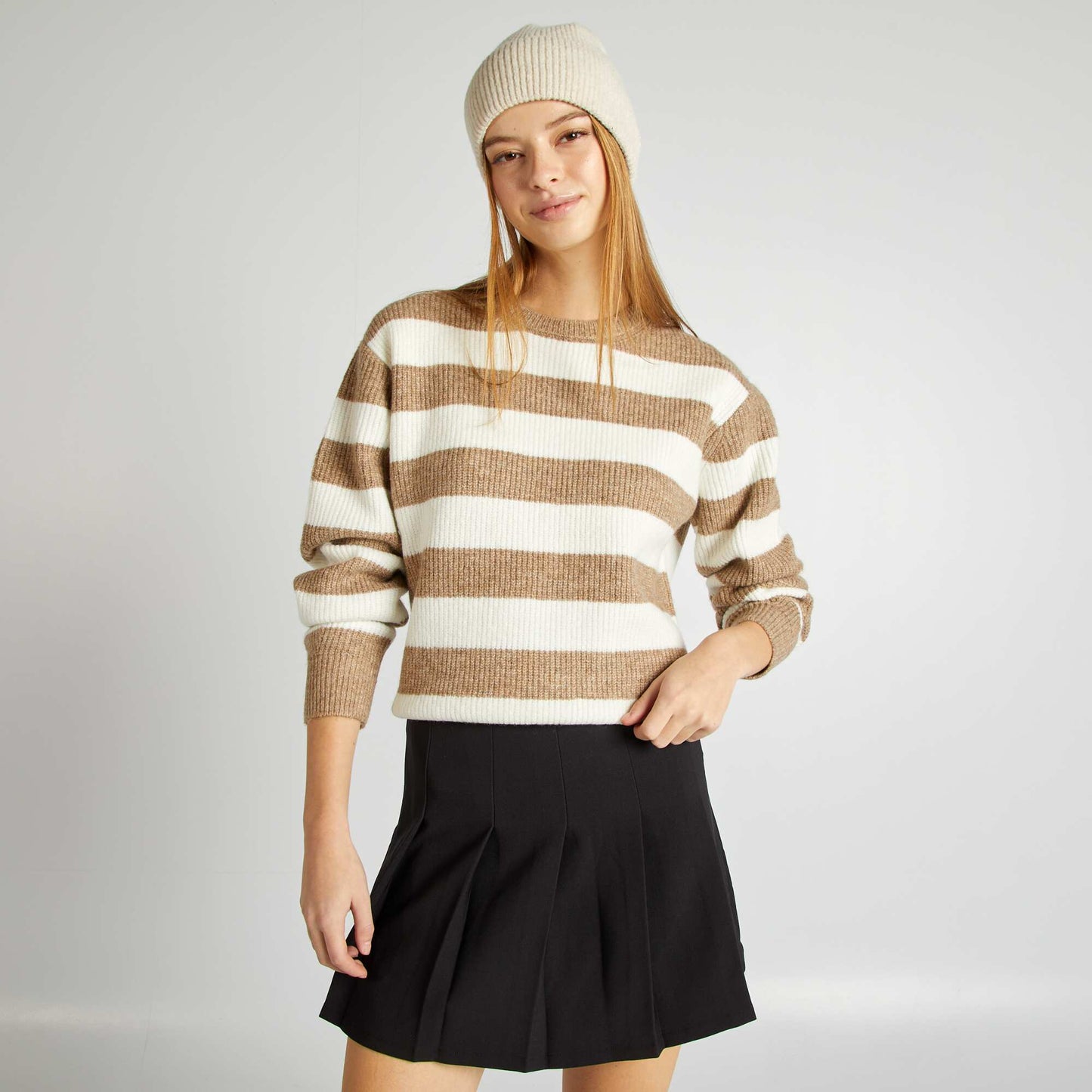 Striped wool-blend sweater GREEN