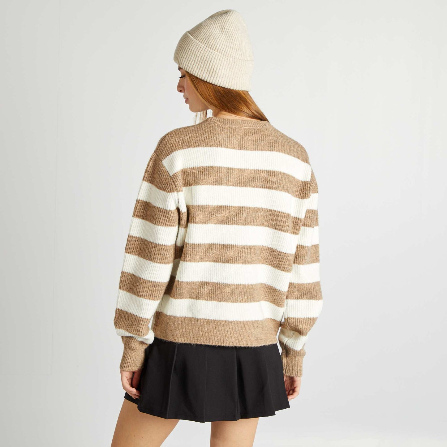 Striped wool-blend sweater GREEN