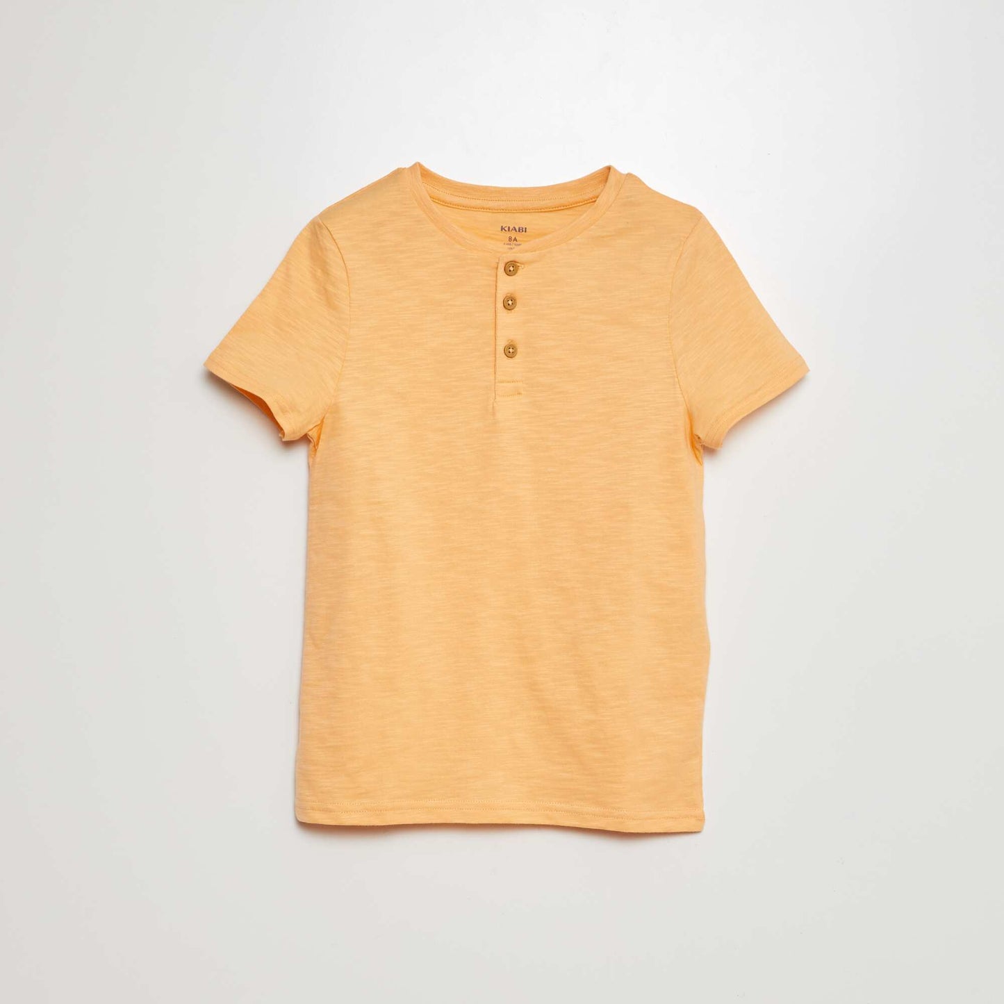 Short-sleeved T-shirt with grandad collar ORANGE