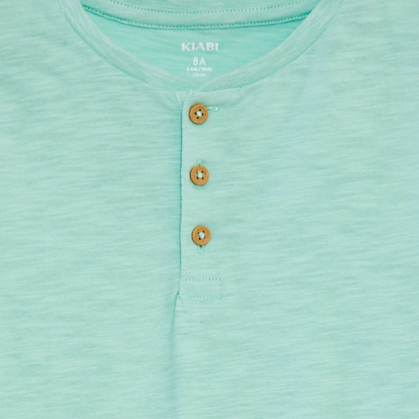 Short-sleeved T-shirt with grandad collar GREEN