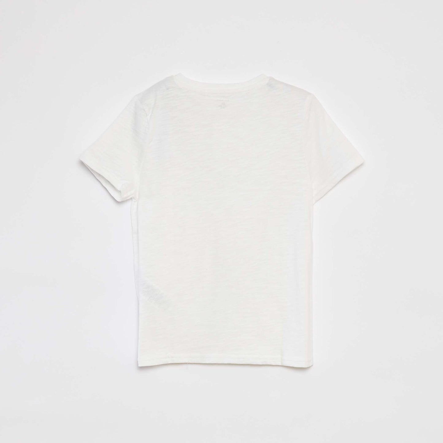 Short-sleeved T-shirt with grandad collar WHITE