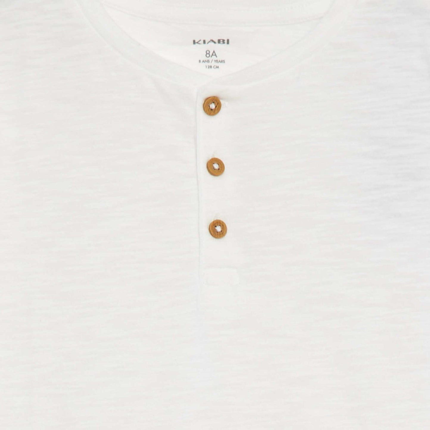 Short-sleeved T-shirt with grandad collar WHITE