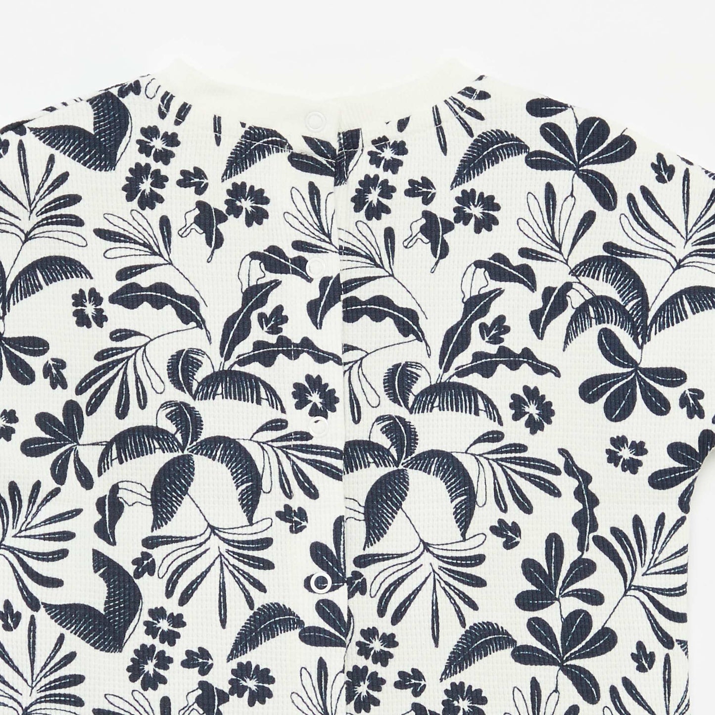 Printed waffle-knit T-shirt WHITE