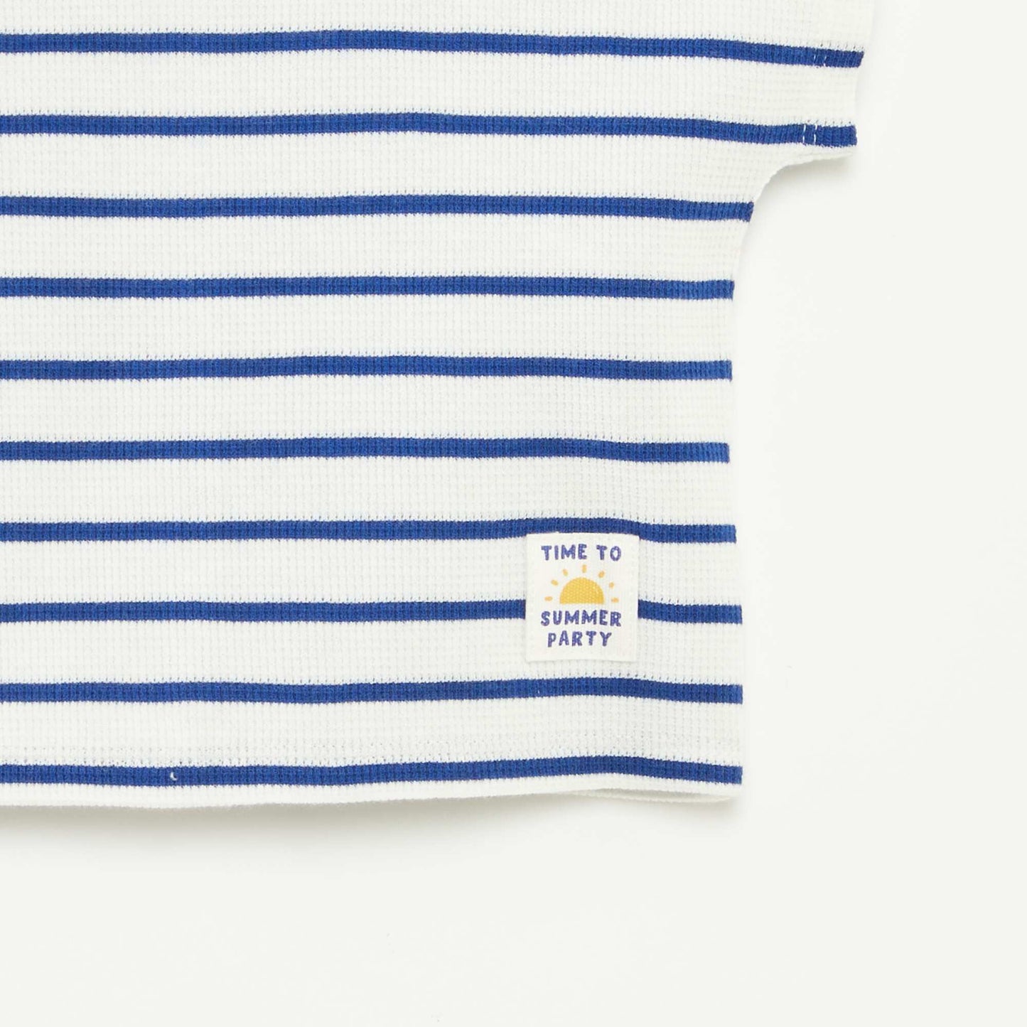 Printed waffle-knit T-shirt WHITE