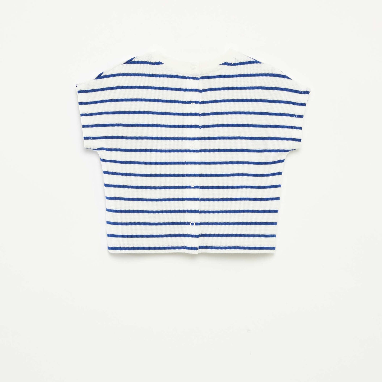 Printed waffle-knit T-shirt WHITE
