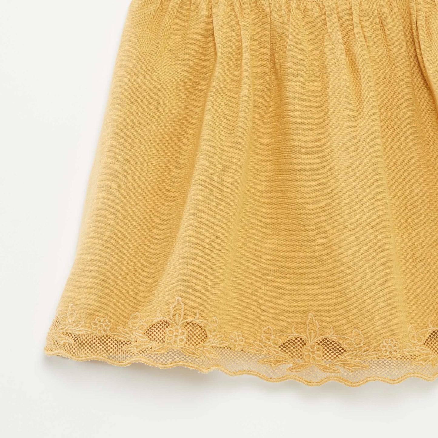 Sleeveless dress with embroidery BEIGE