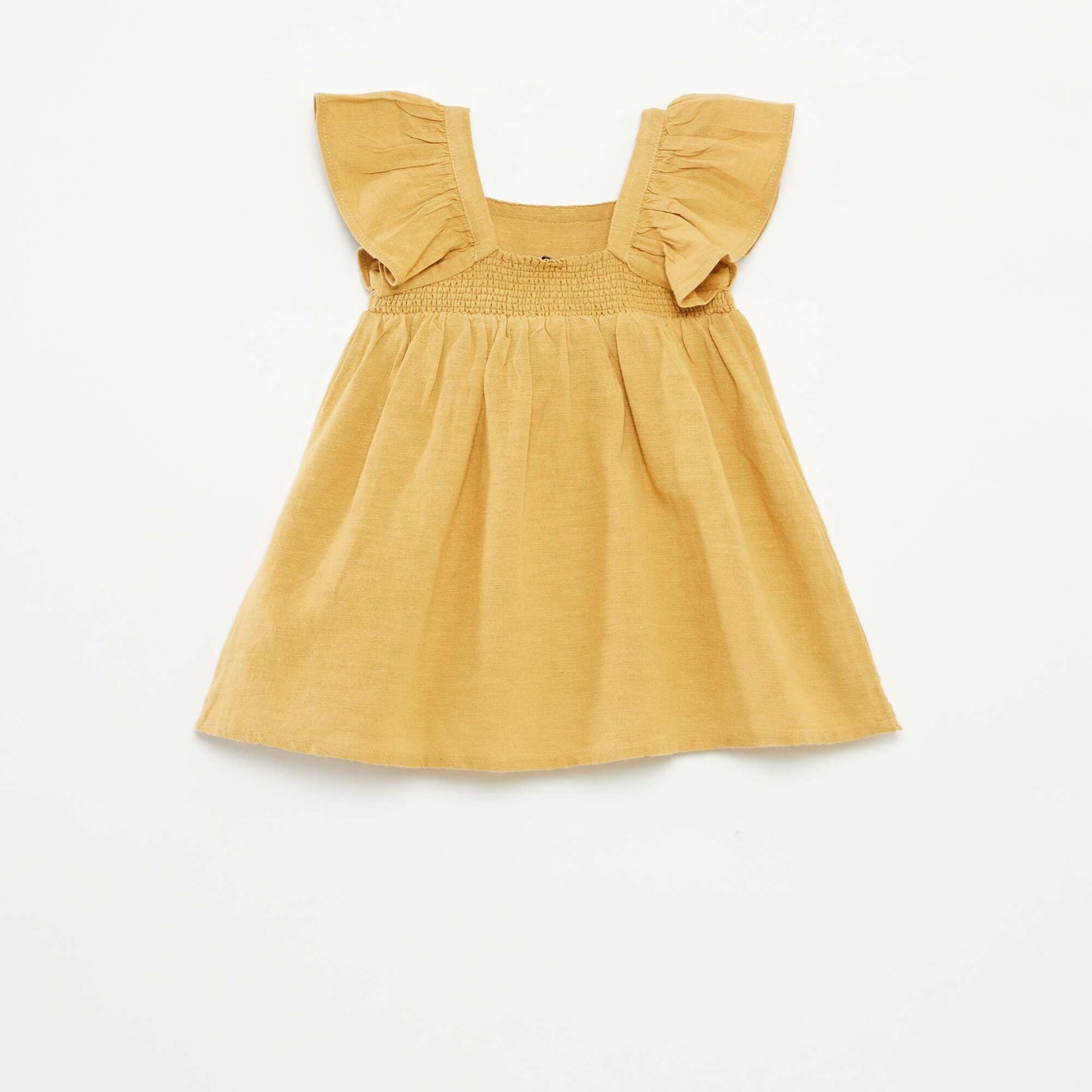 Sleeveless dress with embroidery BEIGE