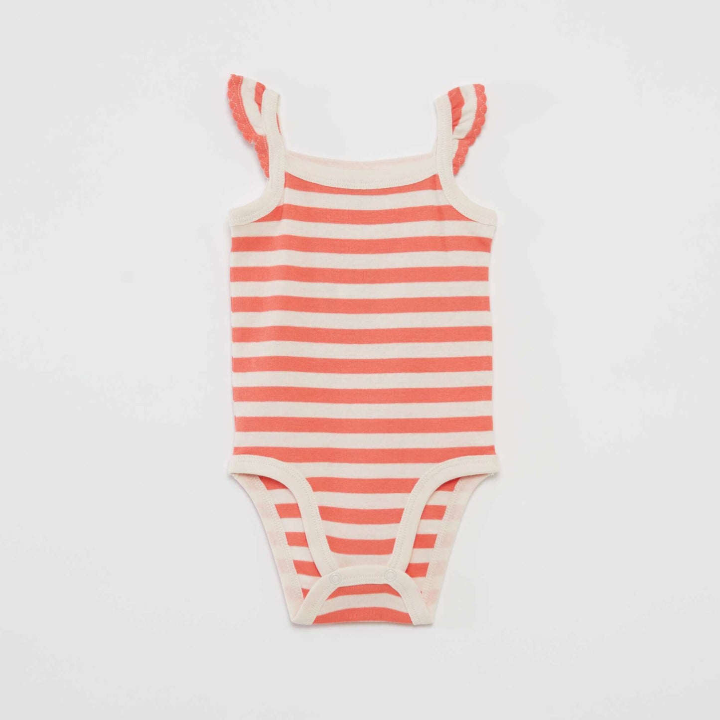 Set of 3 bodies with ruffled straps WHITE