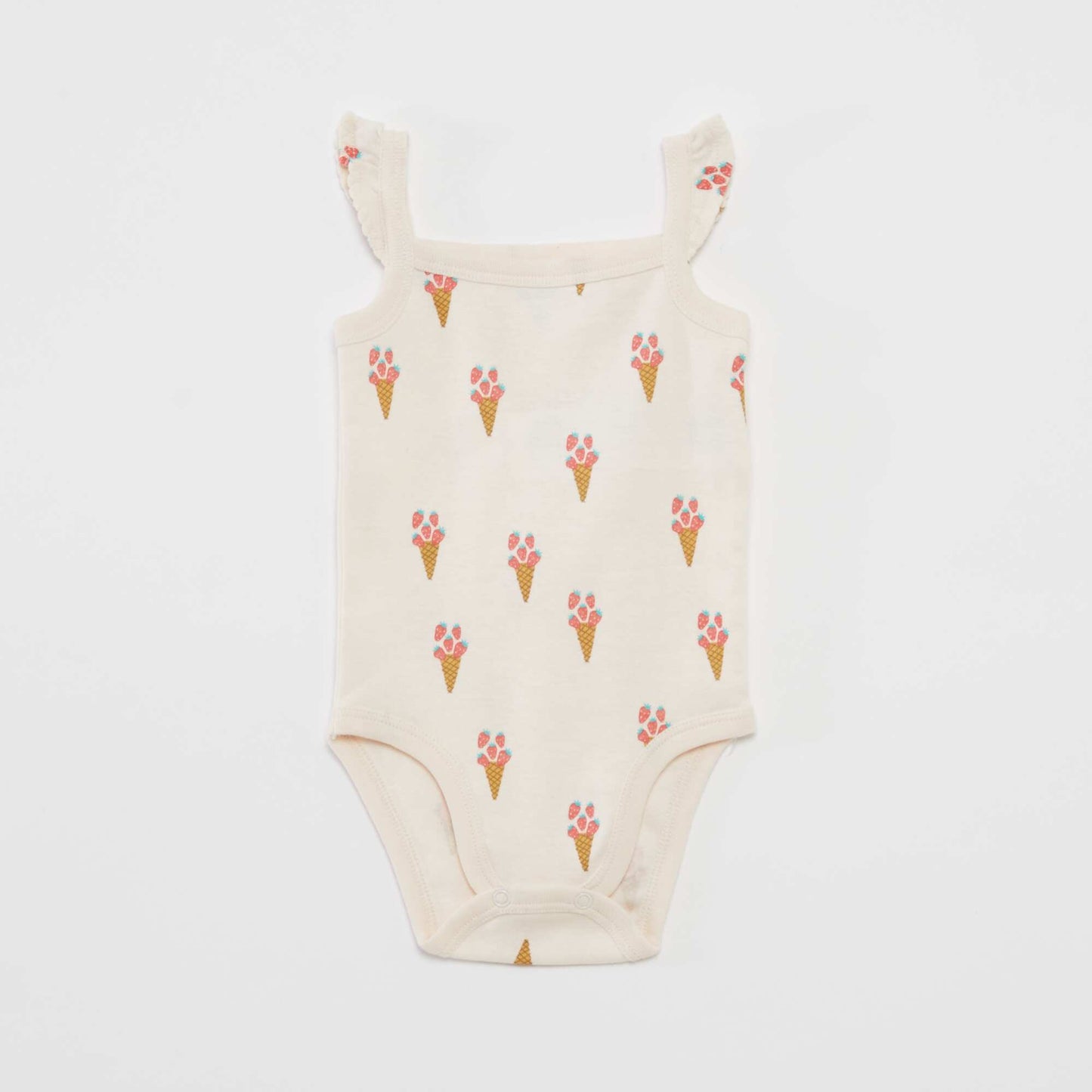 Set of 3 bodies with ruffled straps WHITE