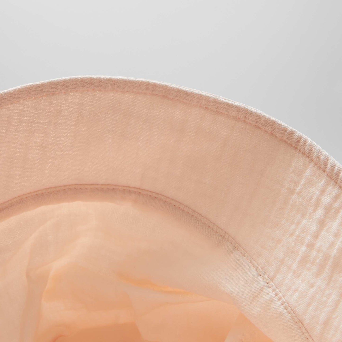 Cotton gauze bucket hat with embroidered sun PINK