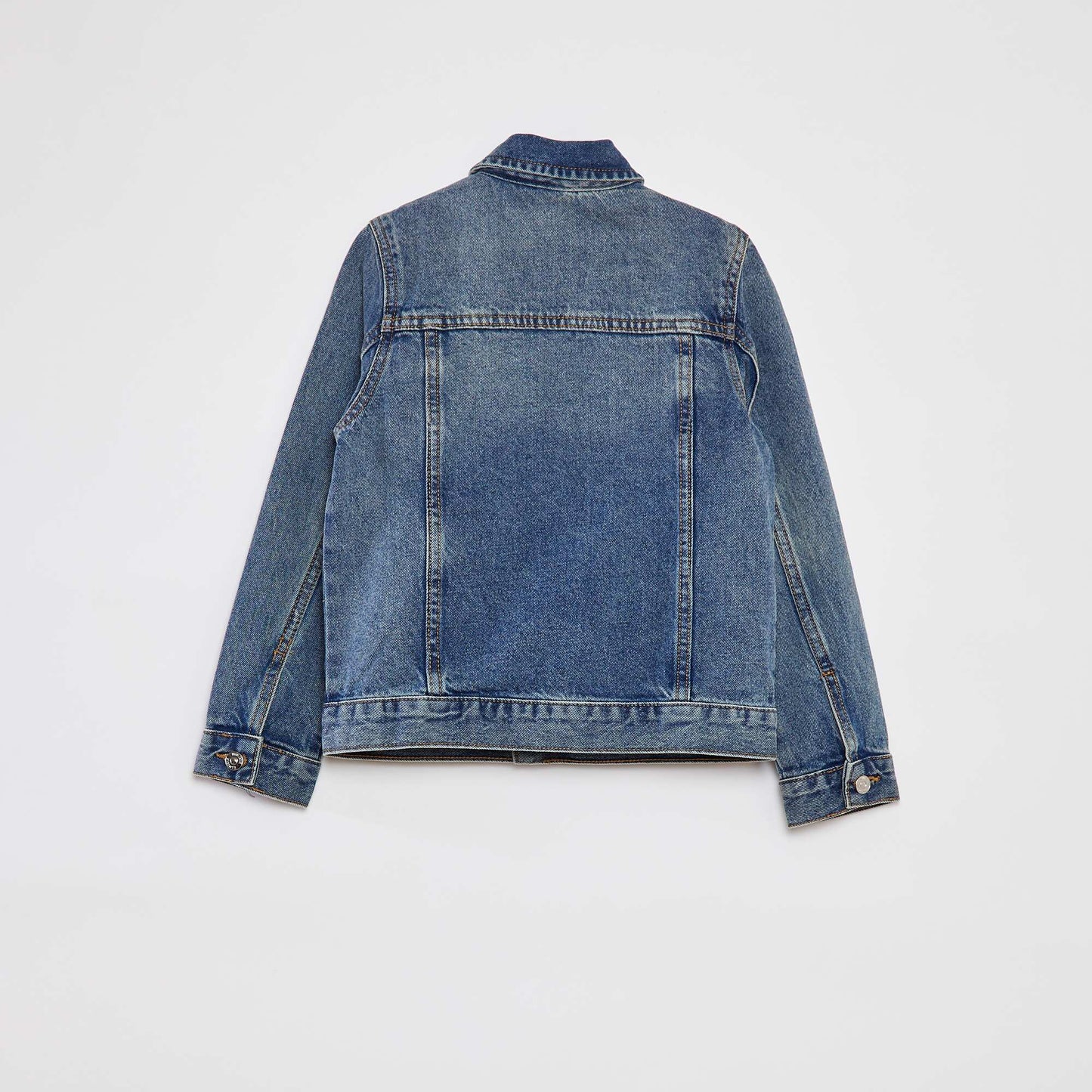 Denim jacket with button fastening BLUE