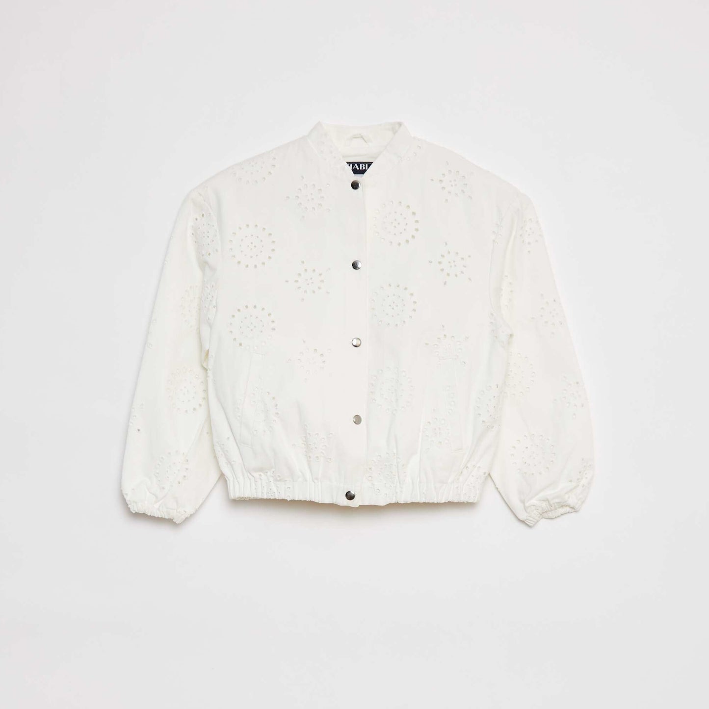Lightweight jacket with broderie anglaise WHITE