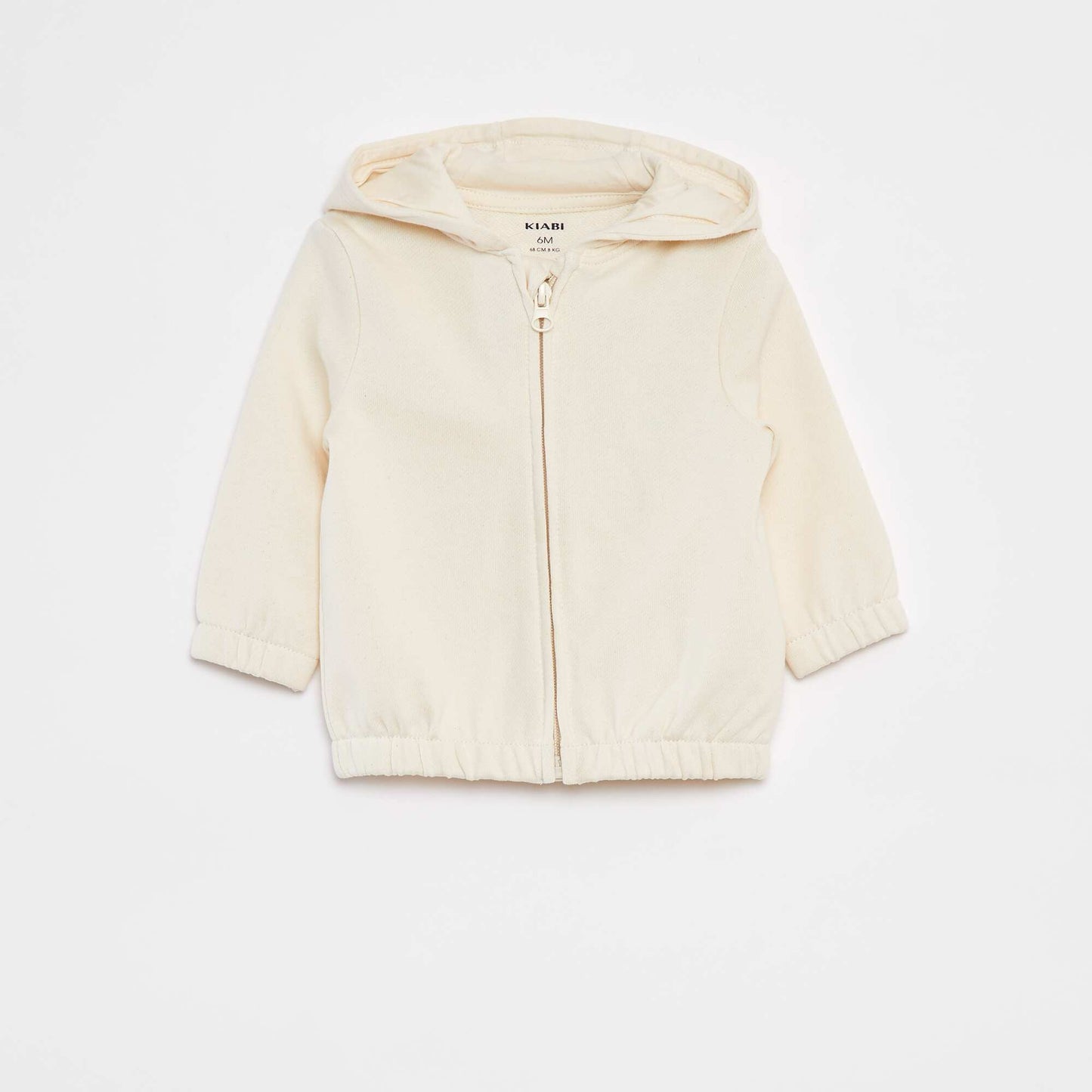 Plain zip-up hoodie WHITE