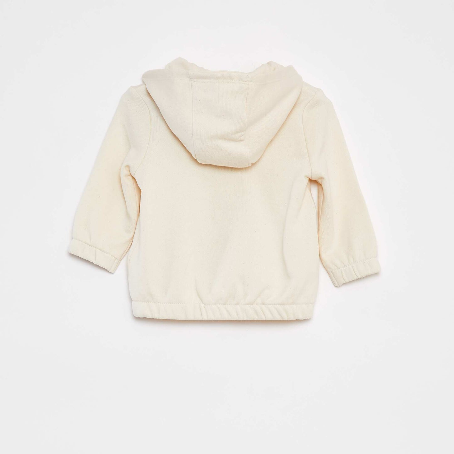Plain zip-up hoodie WHITE