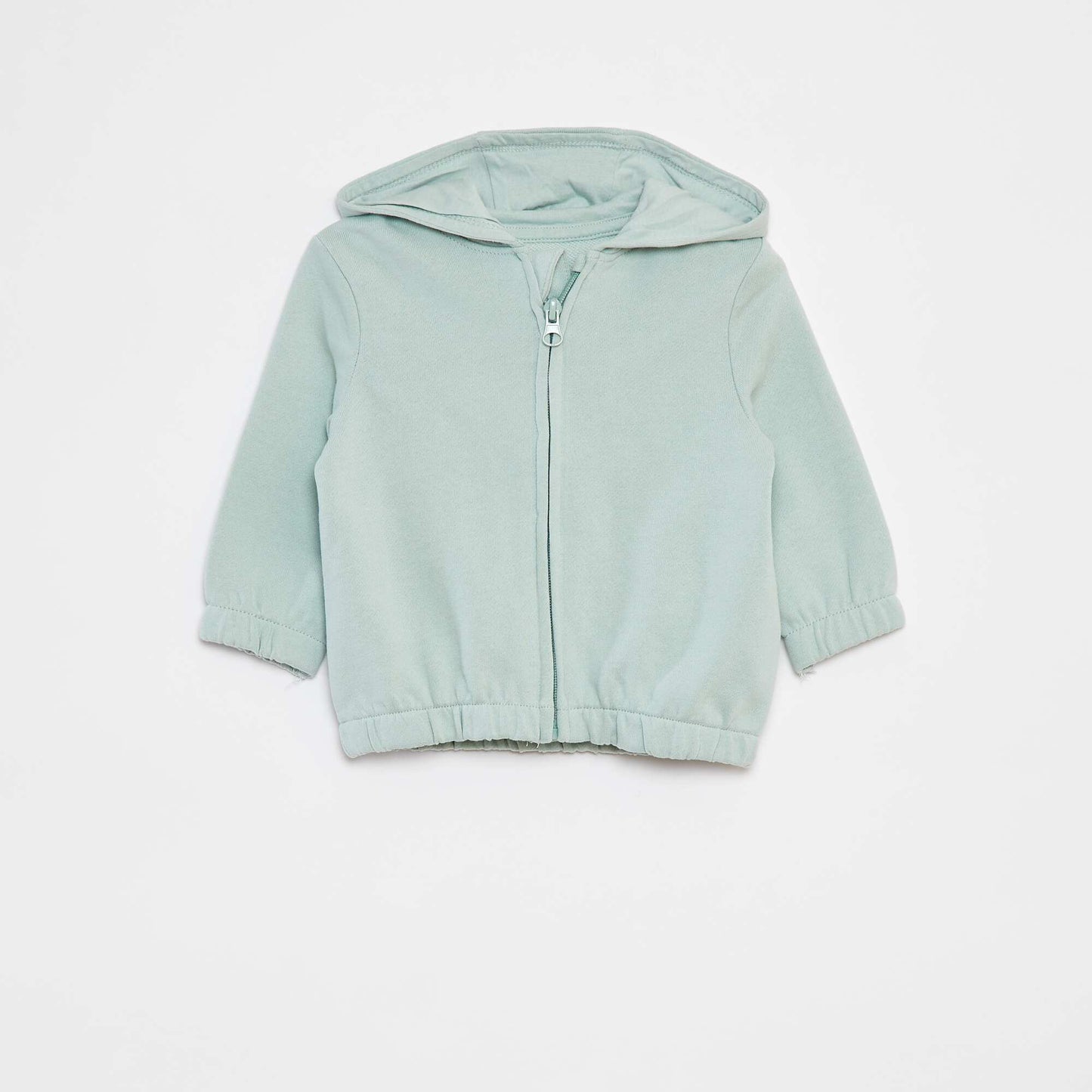 Plain zip-up hoodie BLUE