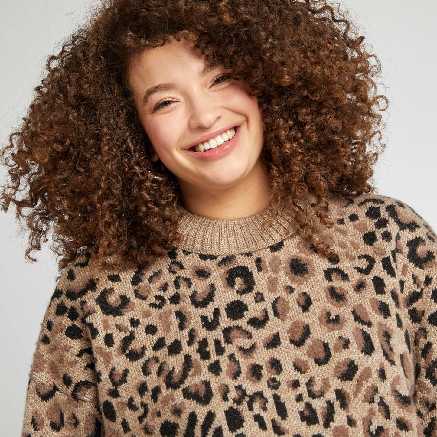 Leopard print jumper BROWN