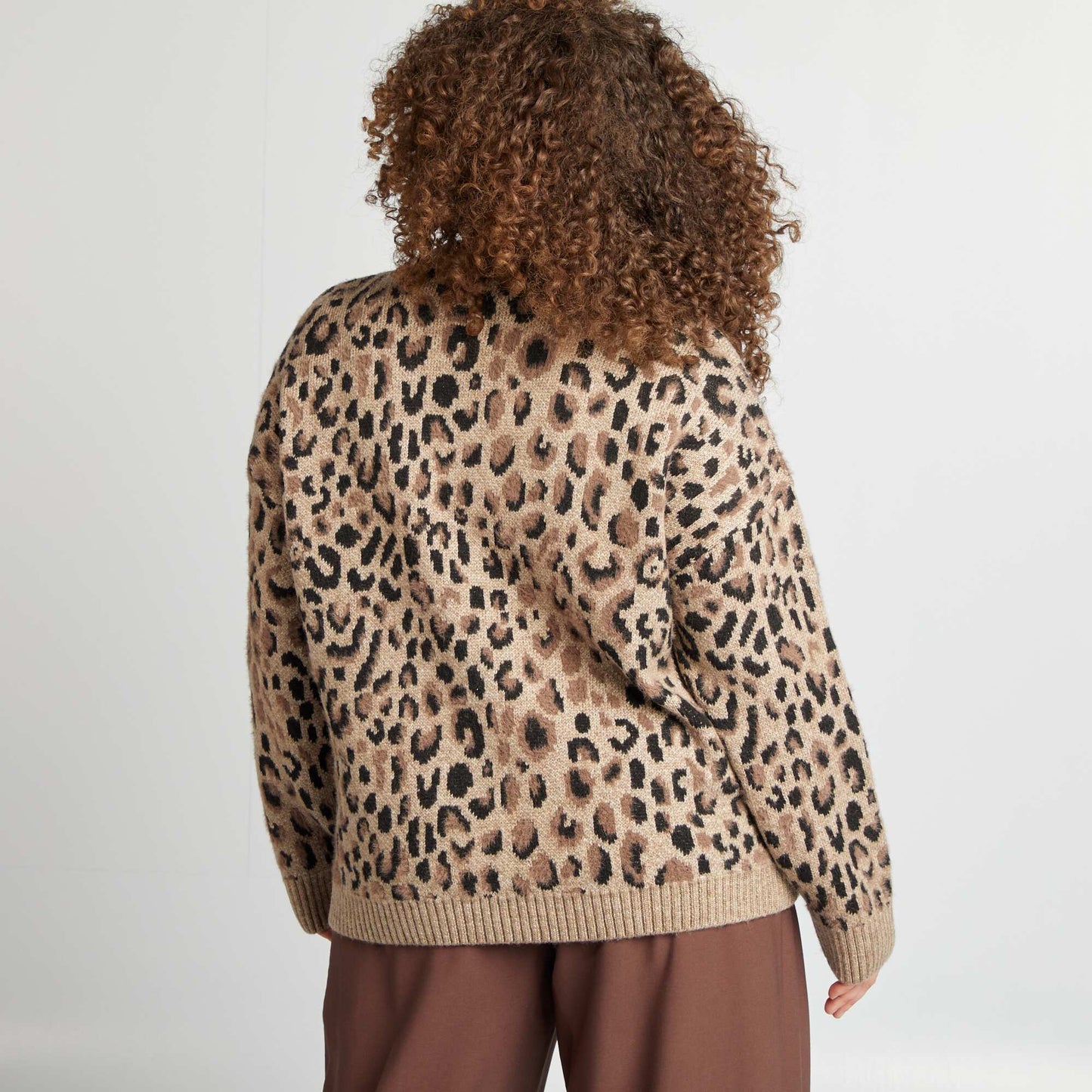 Leopard print jumper BROWN