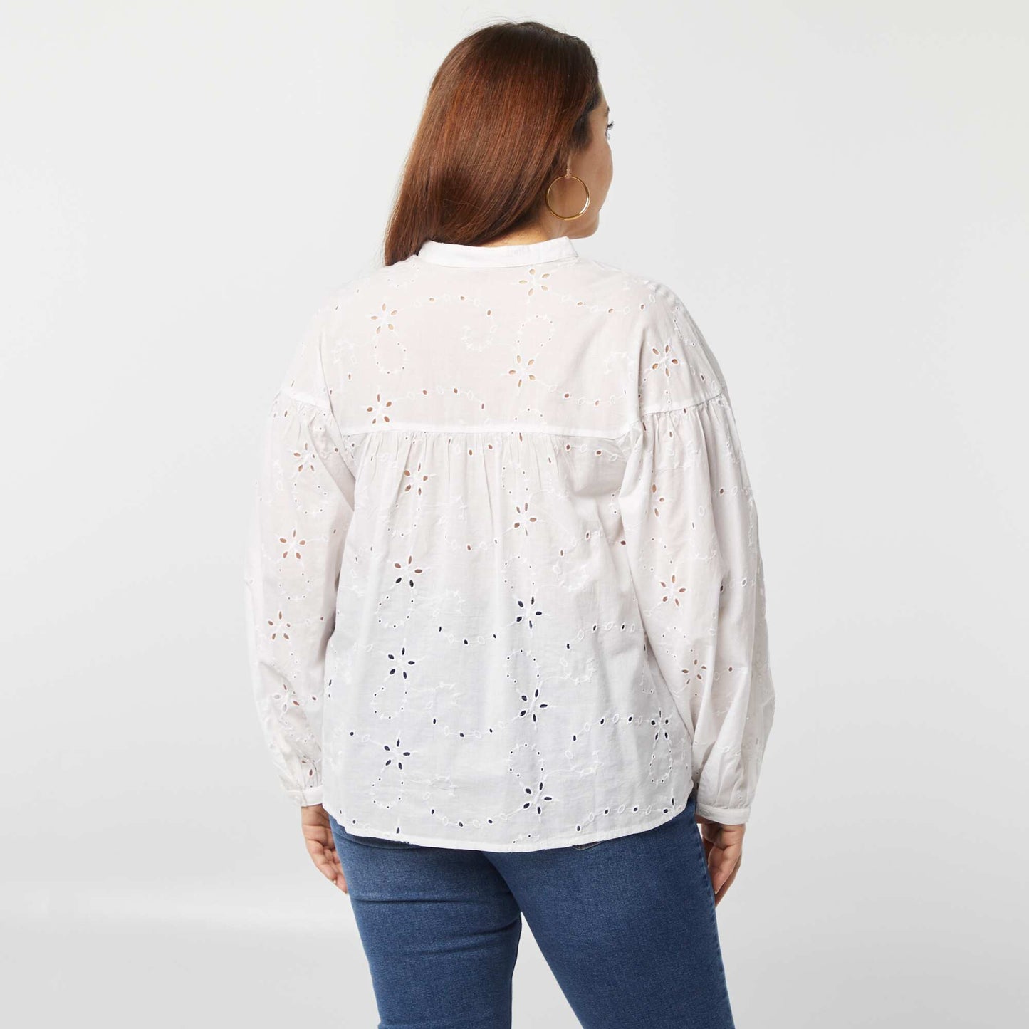 Broderie anglaise blouse WHITE