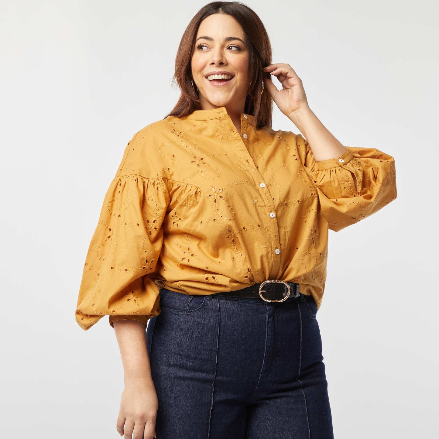 Broderie anglaise blouse BEIGE