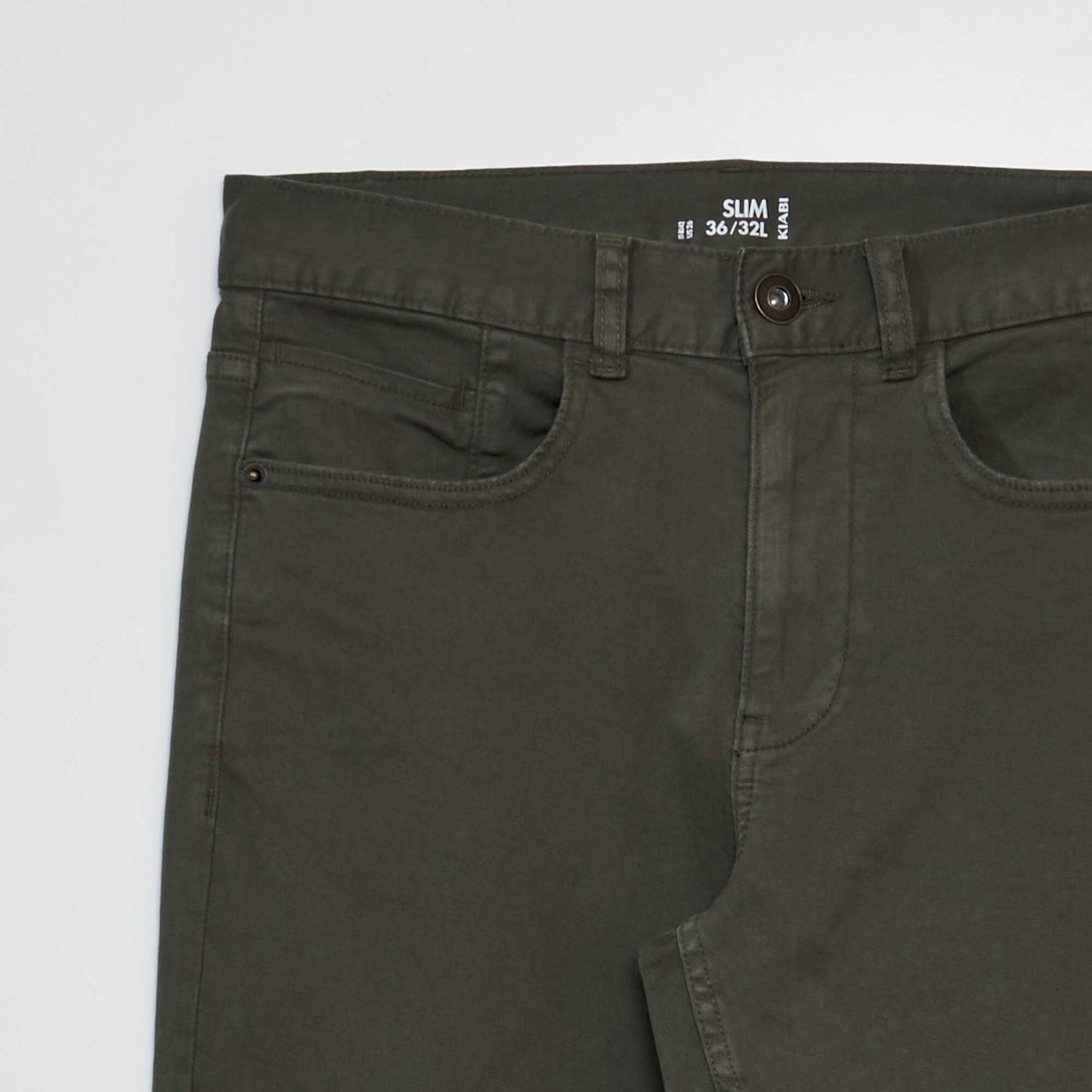 Slim 5-pocket chinos - L32 KHAKI