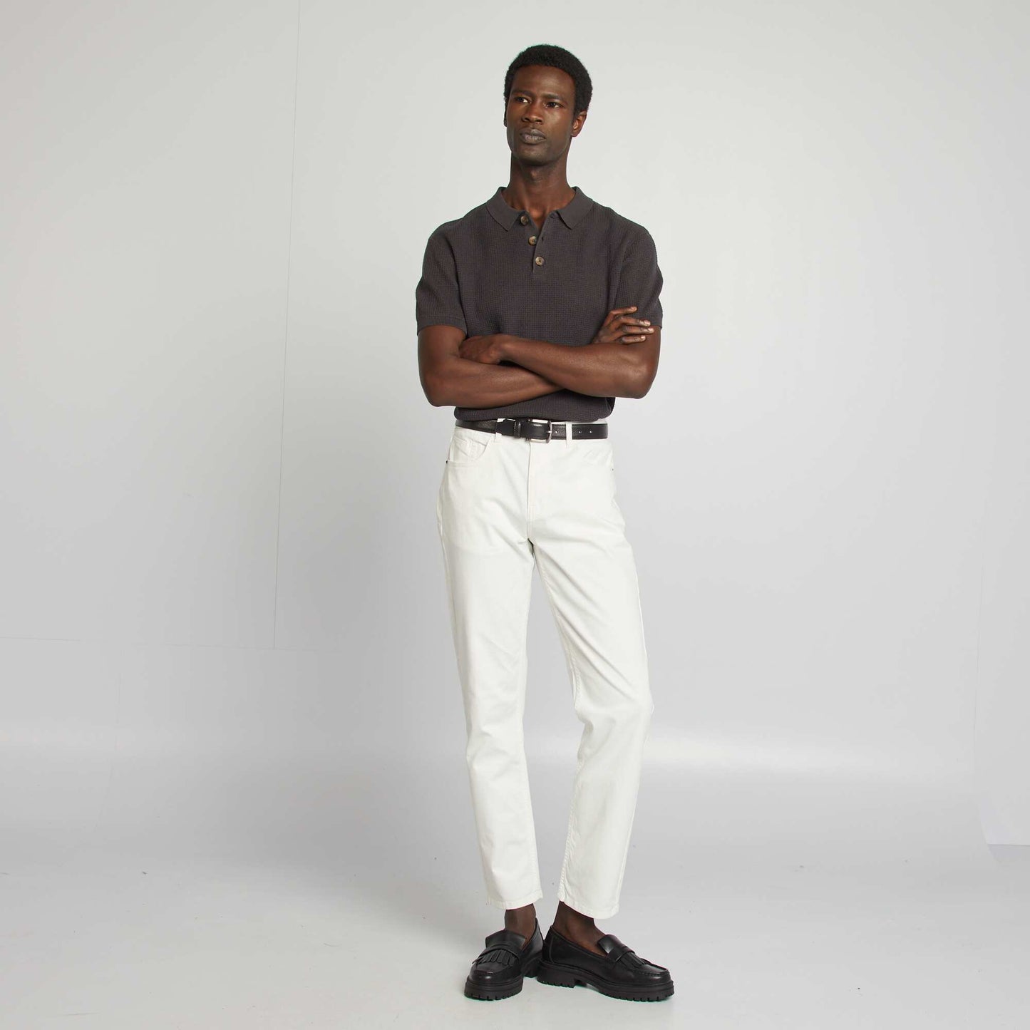 Slim 5-pocket chinos - L32 WHITE