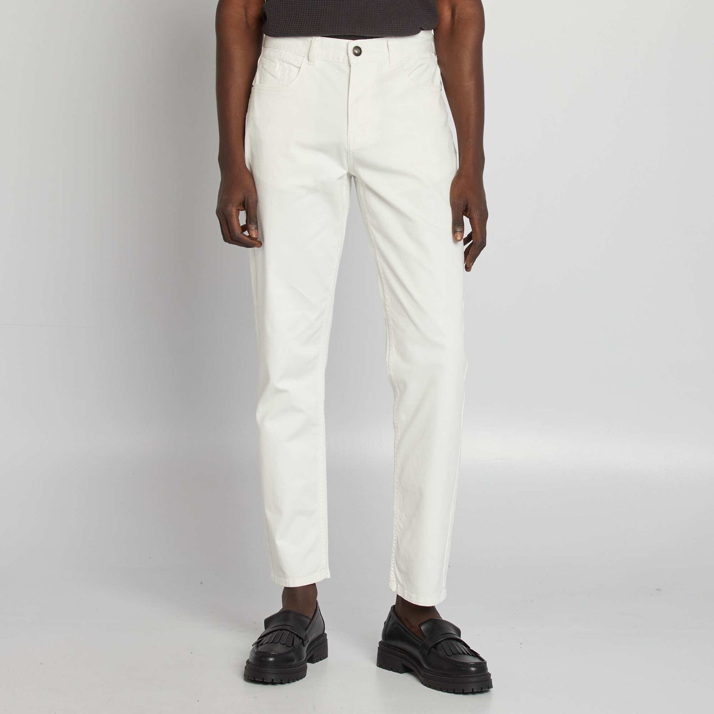 Slim 5-pocket chinos - L32 WHITE