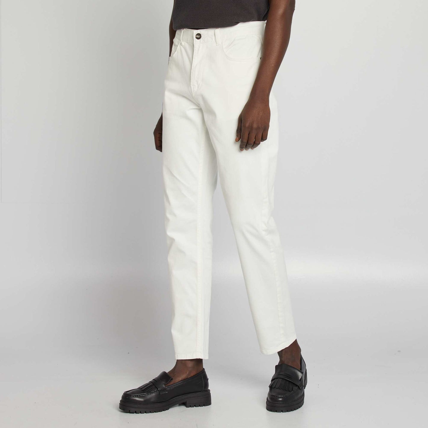 Slim 5-pocket chinos - L32 WHITE