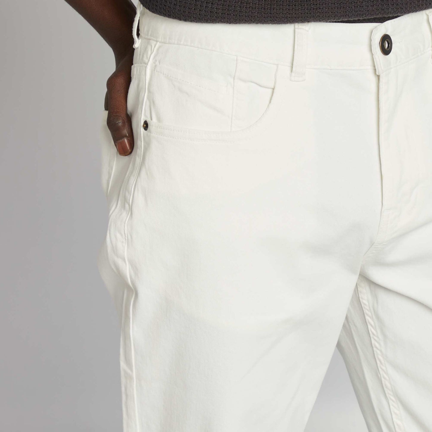 Slim 5-pocket chinos - L32 WHITE
