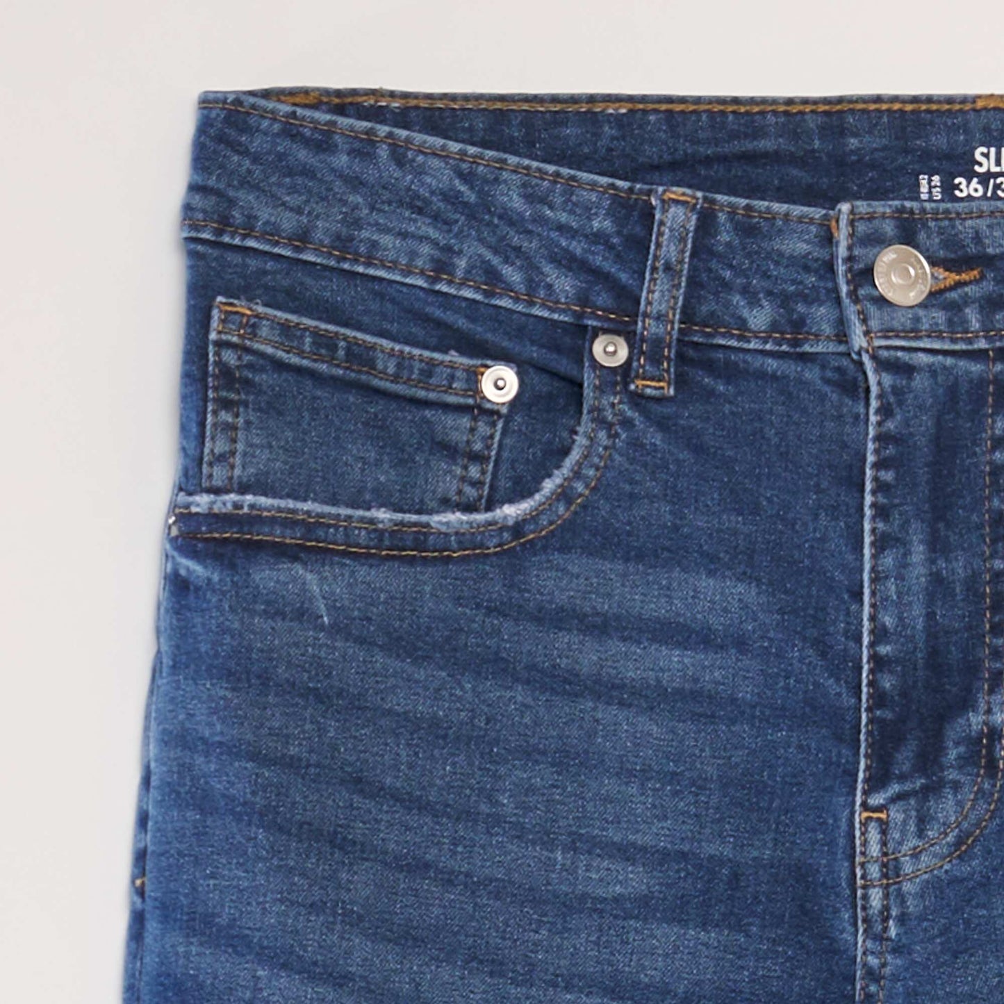 Slim-fit 5-pocket jeans - L34 BLUE