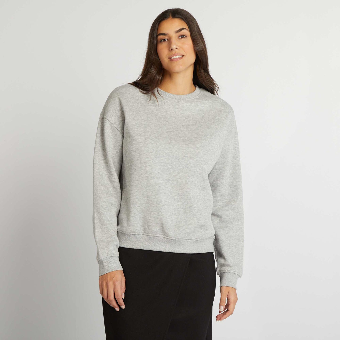 Plain sweatshirt fabric sweater GREY