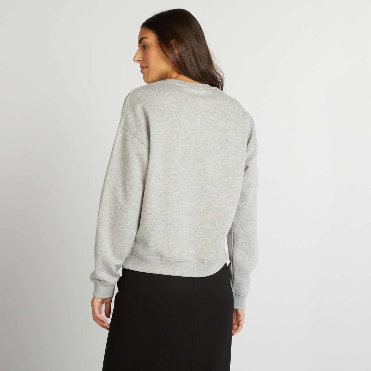 Plain sweatshirt fabric sweater GREY