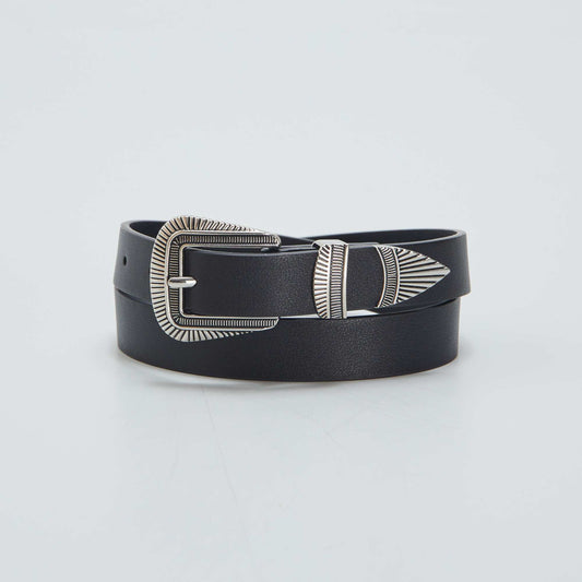 Western-style belt BLACK