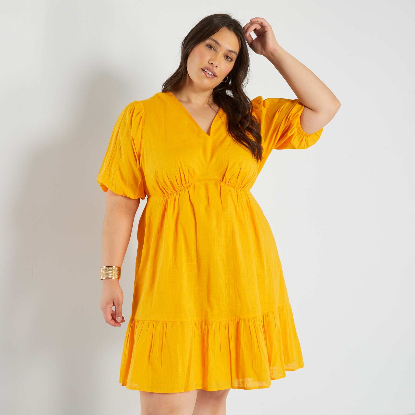 Dress with ruffled hem SAF YELLOW