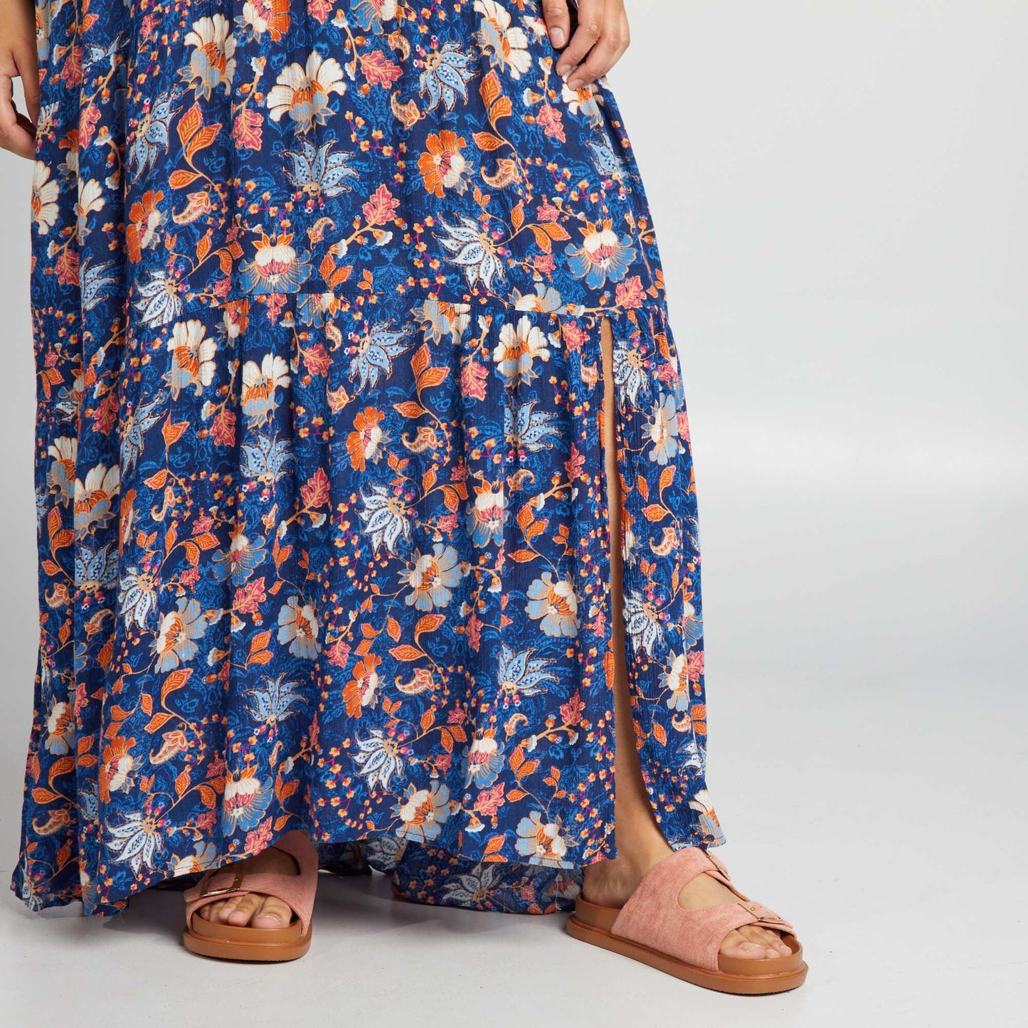 Long printed dress BLUE