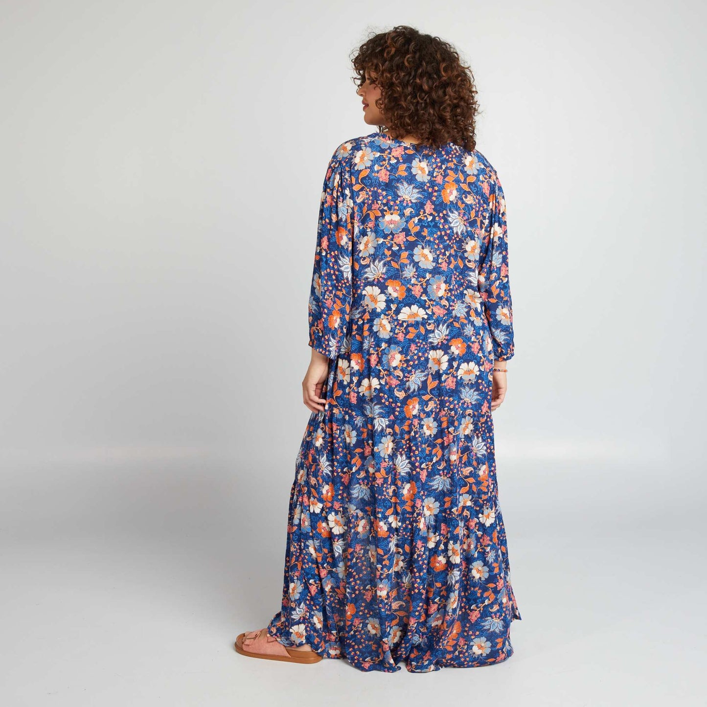 Long printed dress BLUE