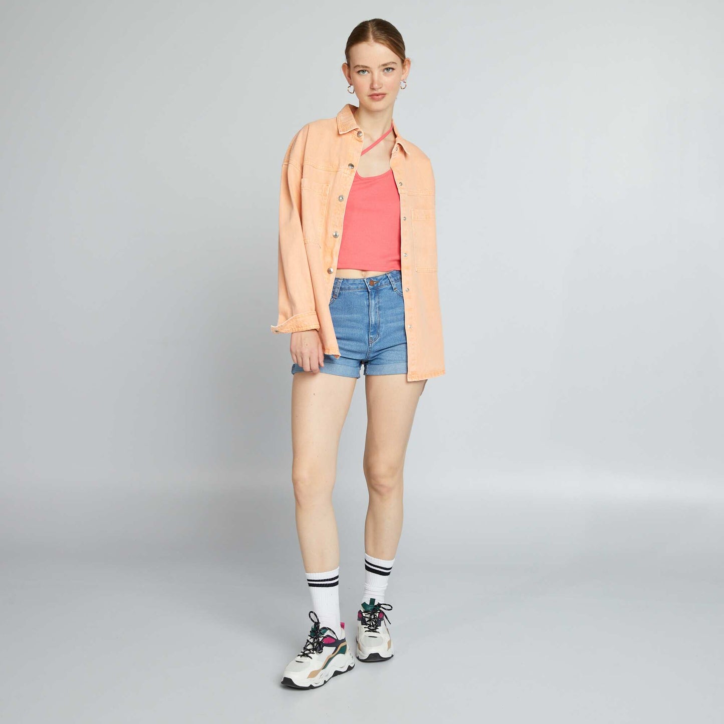 Vest top with asymmetric straps CORAL_PARA