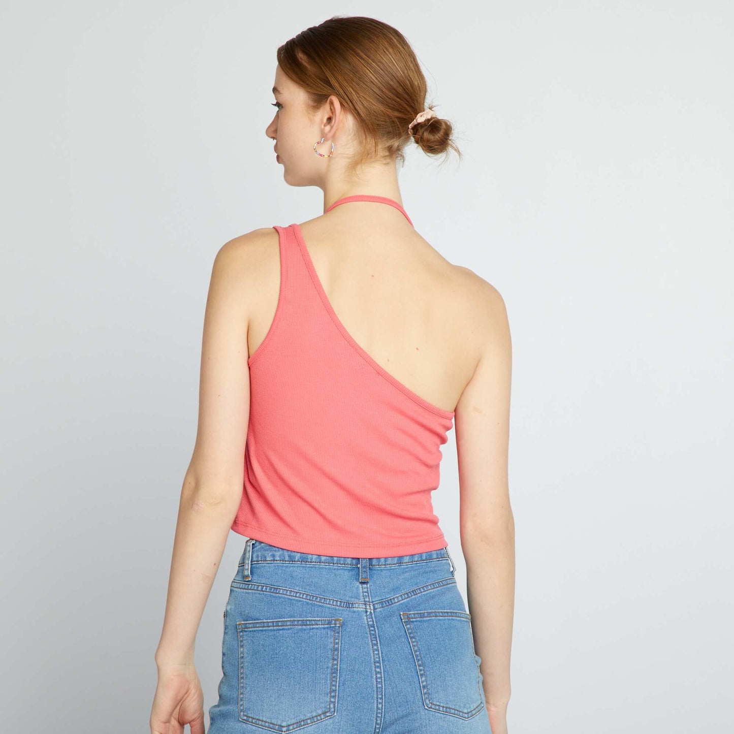 Vest top with asymmetric straps CORAL_PARA