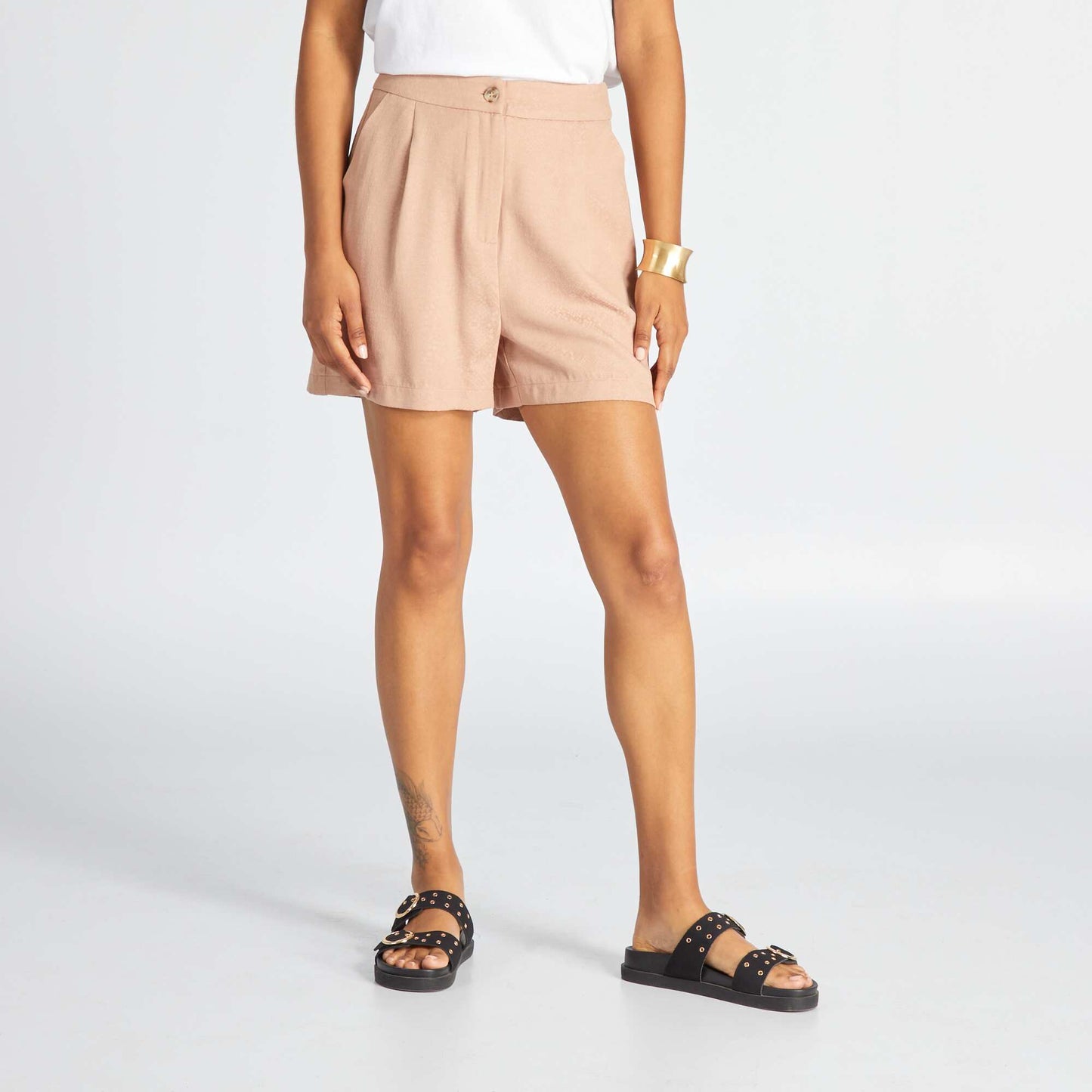 Satin effect shorts BEIGE ACE