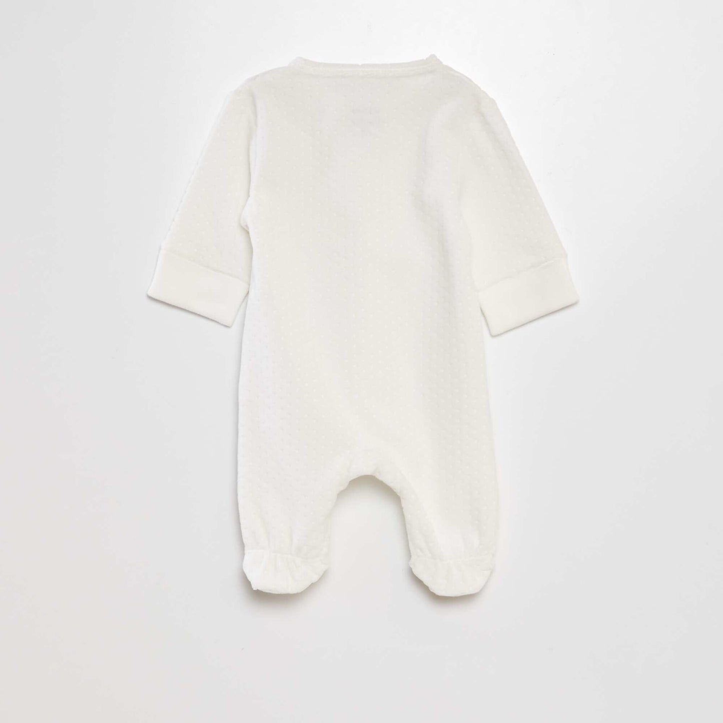 Velour sleepsuit with adjustable sleeves WHITE